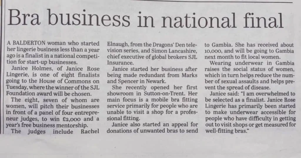 Uplifting story of bra business wins over judges