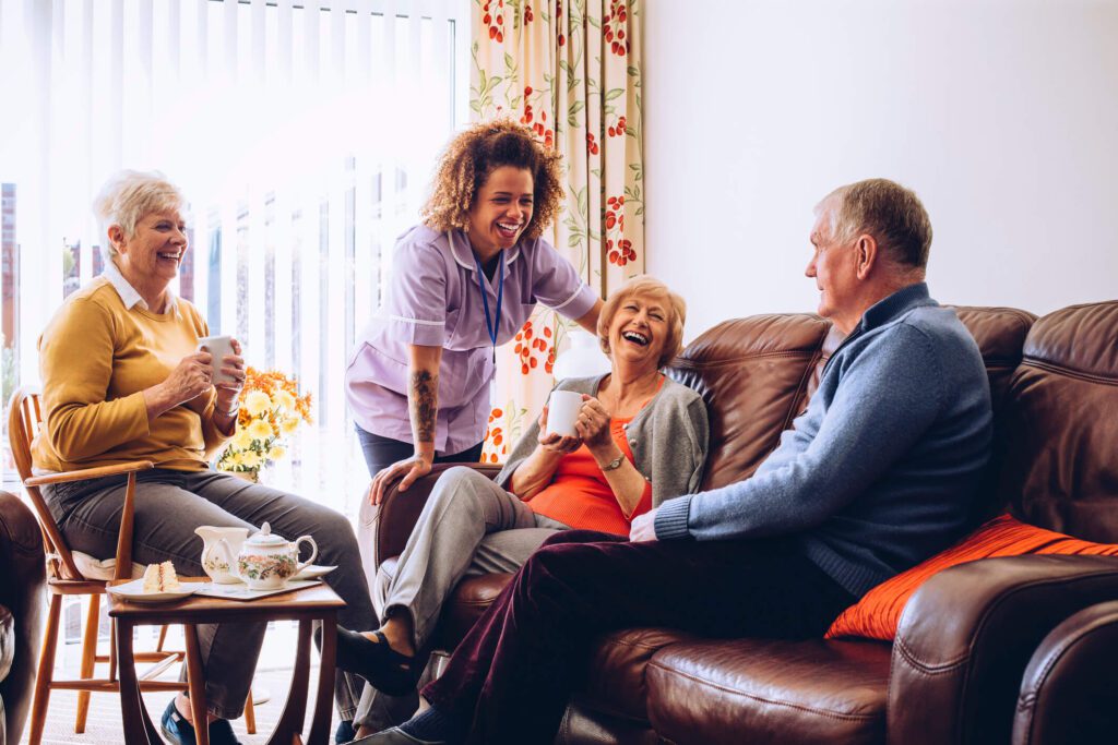 nurse looking after care home guests
